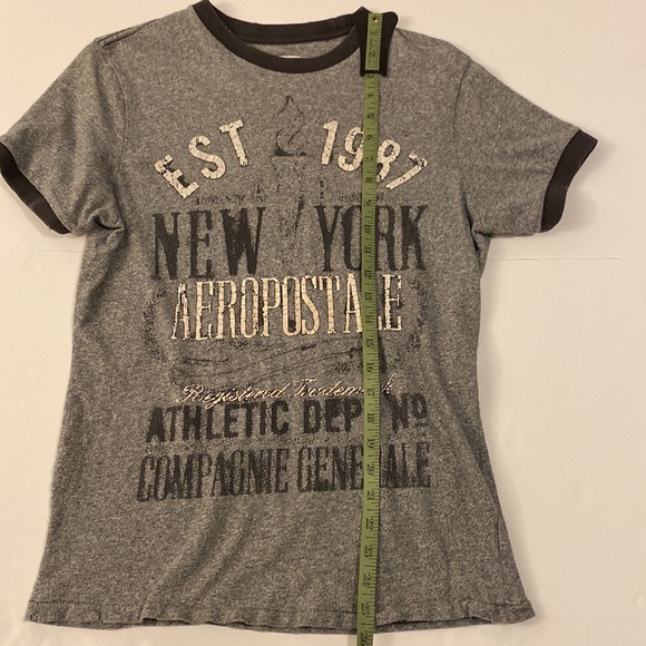 AEROPOSTALE Men’s Small Short Sleeve Graphic T-Shirt Gray Excellent Condition - Picture 8 of 10